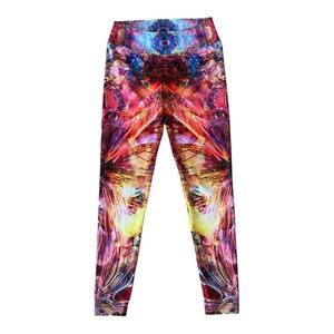 Vision Lab Women’s Red Galaxy Art, Size S Leggings Original Art Johnathan Singer